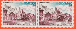 7293 / ⭐ Paire Monaco 1960 Timbre-Taxe 0.05 Arrivée Train Locomotive XIXe Siècle Yvert Y-T N° 58 LUXE MNH**  - Strafport