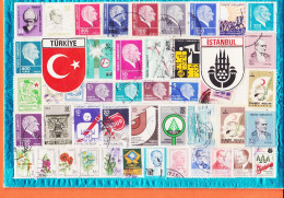 7354 / ⭐ TÜRKIYE Plaque D'une Cinquantaine De Timbres Oblitérés De TURQUIE 1970s-1980s Sous Blister  - Other & Unclassified
