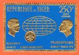 7360 / ⭐ Timbre Papier BLEU Et OR 1970 NIGER 250 Frs Solidarité Egalité Poste Aérienne P.A Y-T 133 LUXE MNH NEUF** - Niger (1960-...)