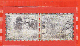 7362 / ⭐ Bloc 2 Timbres ARGENT COTE IVOIRE 300 Frs Xe Anniversaire Indépendance 1960-1970 Y-T N° 47 LUXE MNH NEUF** - Côte D'Ivoire (1960-...)