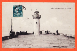 7191 / ⭐ (•◡•) ◉ CHERBOURG 50-Manche Phare 1912 à Jeanne GARIDOU Epiciers Port-Vendres-RATTI Nouveautés Confections - Cherbourg