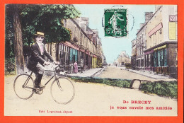 7171 / ⭐ ♥️ Rare De 50-BRECEY Je Vous Envoie Mes AMITIES CYCLISTE Bicyclette Vélo 1908 à FALLOT Paris / LEPROVOST - Autres & Non Classés