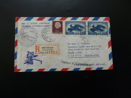 Registered Cover First Flight Amsterdam To Kabul Afghanistan KLM 1955 - Lettres & Documents