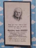 IMAGE RELIGIEUSE FAIRE PART MONSIEUR LOUIS DAUCHY LA FOSSE LESTREM 1951 Généalogie - Images Religieuses