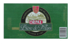 BRASSERIE JEANNE D'ARC - RONCHIN/LILLE- F - ORPAL - BIERE DE MARS  -  1 BIERETIKET (BE 494) - Bier