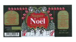 BROUWERIJ DE SMEDT - OPWIJK - SUPER NOEL ABBAYE D'AULNE  -  1 BIERETIKET (BE 495) - Bier