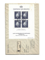 LIECHTENSTEIN - 1938 SOHAAN REGISTERED COVER TO SWITZERLAND - Covers & Documents