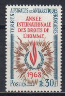 TAAF 1968 Human Rights / Droits De L'Homme  1v ** Mnh (60042A) - Ongebruikt
