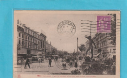 163. TOULOUSE . SQUARE WILSON ET ENTREE DES ALLEES JEAN-JAURES . CARTE TRES ANIMEE AFFR SUR RECTO LE 2 III 1936 - Toulouse