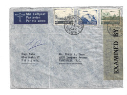 SWITZERLAND SUISSE HELVETIA - 1942 AIRMAIL COVER TO CANDA CENSORED CENSURE - Sonstige & Ohne Zuordnung