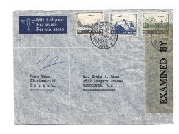 SWITZERLAND SUISSE HELVETIA - 1942 AIRMAIL COVER TO CANDA CENSORED CENSURE - Altri & Non Classificati