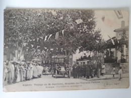 Carte Postale Ancienne ALGERIE Voyage De Mr Gauthier, Ministre Des Travaux Publics AZAZGA : L'arrivée En Automobile 1907 - Scènes & Types