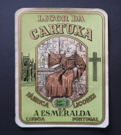 Portugal Etiquette Ancienne Liqueur Da Cartuxa Moine Monastére Batalha Fab. Esmeralda Label Cartuxa Liquor Monk - Alcohols & Spirits