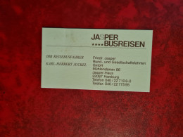 Carte De Visite JASPER BUSREISEN KARL HERBERT JUCKEL HAMBURG - Visiting Cards
