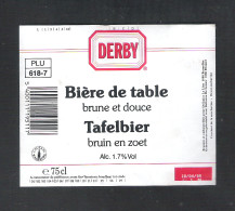 GEBROUWEN VOOR DELHAIZE DE LEEUW - BRUSSEL - DERBY TAFELBIER - BRUIN  -  1 BIERETIKET  (BE 514) - Beer