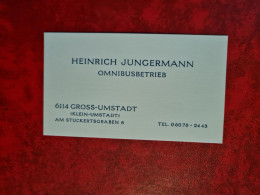 Carte De Visite HEINRICH JUNGERMANN OMNIBUSBETRIEB GROSS UMSTADT - Visitekaartjes