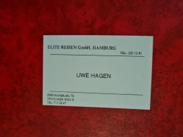 Carte De Visite ELITE REISEN HAMBURG UWE HAGEN - Cartoncini Da Visita