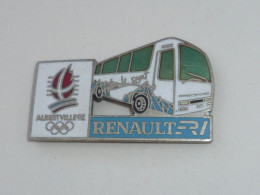 Pin's ALBERTVILLE 92, CAR RENAULT FR1, VIVE LE SPORT - Jeux Olympiques