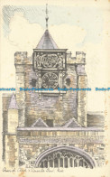 R656091 Rye. Church Clock And Quarter Boys. Pencil Sketch Postcard - World