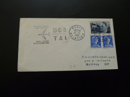 Lettre Premier Vol First Flight Cover Paris -> Sydney Australia DC8 Jetliner TAI 1960 - 1960-.... Storia Postale