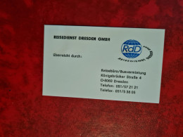 Carte De Visite REISEDIENST DRESDEN REISEBURO DREDEN RDD - Cartes De Visite