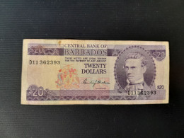 BARBADES 20 DOLLARS 1973.GRAFFITI ON BACK - Barbados