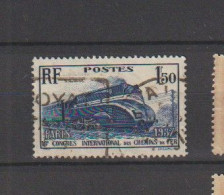 1937 N°340 Chemins De Fer Oblitéré Daguin Royat (lot 523) - Gebraucht
