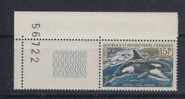 TAAF 1969 Definitive Orque/Orca 1v (corner) ** Mnh (60043B) - Nuovi