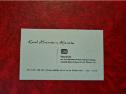 Carte De Visite KARL HERMANN HANSEN REISENDIENST BUNDESBAHNDIREKTION FRANKFURT - Visiting Cards