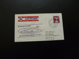 Lettre Premier Vol First Flight Cover Munchen Berlin Caravelle Air France 1961 - Covers & Documents