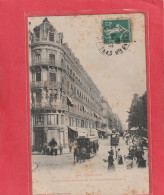 TOULOUSE . LA RUE ALSACE-LORRAINE AU CARREFOUR LAFAYETTE + TRAM HIPPOMOBILE . AFFR SUR RECTO LE 30-3-1908 - Toulouse