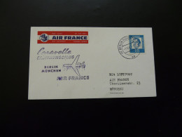 Lettre Premier Vol First Flight Cover Berlin Munchen Caravelle Air France 1961 - Covers & Documents