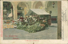 LA MADDALENA ( SASSARI ) IL MERCATO - INTERNO - EDIZ. L.T.S. - FOTO BAFFIGO - SPEDITA 1901 - PIEGA CENTRALE  (20959) - Sassari