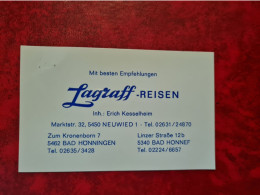 Carte De Visite LAGRAFF REISEN NEUWIED BAD HONNINGEN BAD HONNEF - Visiting Cards