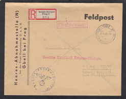 HEERES-ABNAHMESTELLE BEI DER FIRMA OSTMARKWERKE GMBH GBELL BEI PRAG.EINGESCHRIEBENER FELDPOSTBRIEF NACH WIEN,1943. - Occupation 1938-45