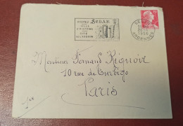 ENVELOPPE LETTRE 1956 - SEDAN (08) Flamme -  15F Marianne - RIQUOIR - Maschinenstempel (Werbestempel)