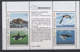 PORTUGAL  Block 41, Postfrisch **, Int. Briefmarkenausstellung BRASILIANA ’83: Bedrohte Meeressäugetiere, 1983 - Blocks & Sheetlets