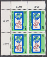 1982 , Mi 1705 ** (5) - 4er Block Postfrisch -  Weltmilchtag - Neufs