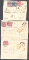 1871/74 Regno DLR 3 Lettere 1°2°3° PORTO Da Roma A Rodez (una Tricolore!) - Storia Postale