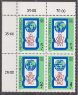 1982 , Mi 1705 ** (7) - 4er Block Postfrisch -  Weltmilchtag - Ongebruikt