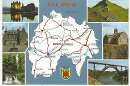 15  - CANTAL   - Carte Contour Géographique Du Département   ( Edition De Luxe ) - Other & Unclassified