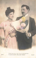 COUPLES - Couple Amoureux Avec Fleurs - Carte Postale Ancienne - Couples