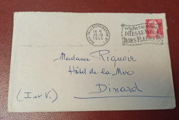 ENVELOPPE LETTRE 1955 - Paris Fleurs Flamme Tri Et Distribution N° 1 -  15F Marianne De Muller 1011 - RIQUOIR - Mechanische Stempels (reclame)