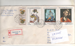 5 Timbres , Stamps " Fleurs , Tableaux " Sur Lettre Recommandée , Registered Cover 1/12/91 - Covers & Documents