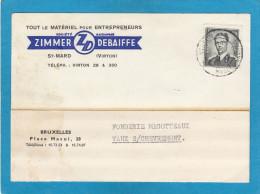 S.A. ZIMMER DEBAIFFE ST. MARD.CARTE POSTALE POUR LES FONDERIES MAGOTTEAUX A VAUX LEZ LIEGE,1959. - Covers & Documents