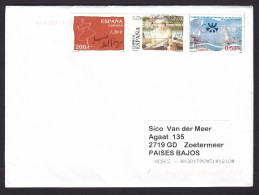 Spain: Cover To Netherlands, 2024, 3 Stamps, Bridge, Architecture, Painting, Girl Reading Book, Fashion (traces Of Use) - Covers & Documents