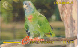TARJETA DE DOMINICA DE $20 DE UN LORO (PARROT) 225CDMA - Dominica