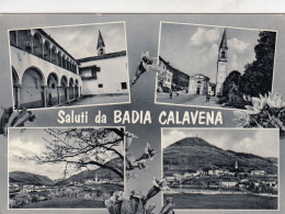BADIA CALAVENA-SALUTI DA..-MULTIVEDUTE-CARTOLINA  VERA FOTOGRAFIA-VIAGGIATAIL 5-1-1974 - Verona