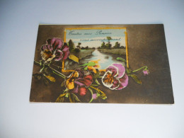 THEME DIVERS CARTE ANCIENNE COULEUR DE 1920 LA PENSEE TOUTES MES PENSEES VOUS ACCOMPAGNENT FLEURS  PENSEES N°801  /TBE - Autres & Non Classés