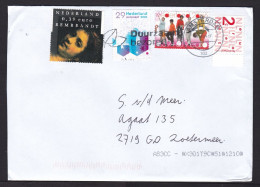 Netherlands: Cover, 2024, 4 Stamps, Children, Painting Rembrandt, Art, Present, Gift (traces Of Use) - Storia Postale